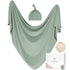 Baby Swaddle Receiving Blankets with Matching Beanie Set Newborn Nursery Swaddle Wrap for Baby Girls and Boys (Green)...
