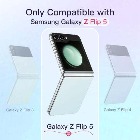 JETech Magnetic Case for Samsung Galaxy Z Flip 5 Compatible with MagSafe Accessories, Transparent Hard PC Protective Phone Cover, Anti-Scratch (Cl...