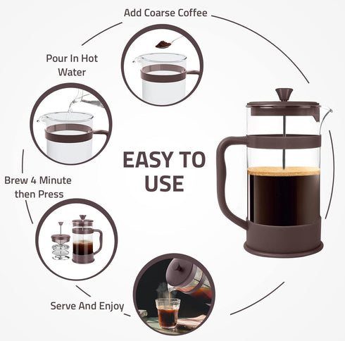 Utopia Kitchen 12 Ounce 0.35 Liter French Press Coffee Maker, Tea Maker, Travel Coffee Presses, Heat Resistant Thickened Borosilicate Coffee Pot f...