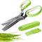 Herb Scissors, Kitchen Herb Shears Cutter with 5 Stainless Steel Blades and Cover, Chop Herbs and Greens Kitchen Multipurpose Cutting Shear Anti-r...