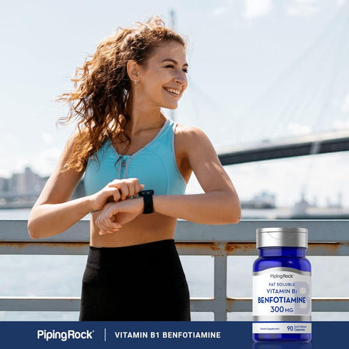 Piping Rock Benfotiamine 300mg | 90 Capsules | Fat Soluble Vitamin B1 | Non-GMO, Gluten Free Supplement...