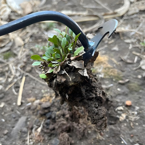 New Weeding Artifact Uprooting Weeding Tool, 16 Inch Premium Steel Weed Puller 4 Teeth Dual Purpose Hand Weeder Tool, Weeding Pulling Tool for Gar...