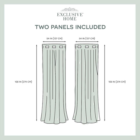 EXCLUSIVE HOME Augustus Metallic Light Filtering Grommet Top Curtain Panel Pair, 54"x108", Off-White...