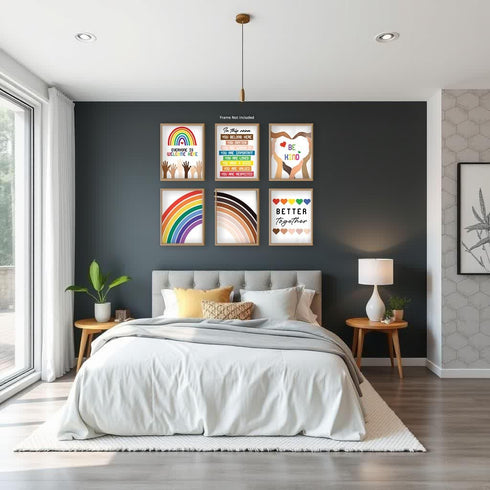 Posterizer 6 pcs-Rainbow Diversity Posters for Classroom-Teachers & Classrooms-Gay & LGBTQ Art-Gift for Daughter, Son, Kids-Decor for nursery todd...