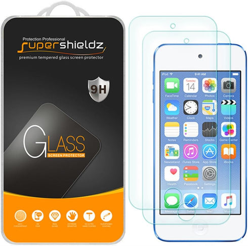 Supershieldz (2 Pack) Designed for Apple New iPod Touch (7th Gen 2019 Released, 6th and 5th Generation) Tempered Glass Screen Protector, Anti Scra...