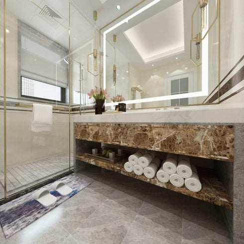 JSEVEM Brown Marble Wallpaper Peel and Stick Vinyl Granite Contact Paper Self Adhesive Wall Paper Stickers for Kitchen Countertop Cupboard (15.74"...