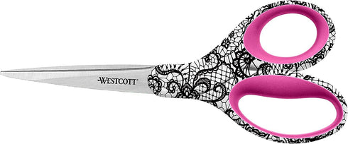 Westcott Trendsetter Straight Lace Pattern Scissor, 8" (16660),Multi...