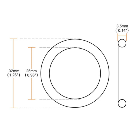 20pcs Nitrile Rubber O-Rings 32mm OD 25mm ID 3.5mm Width,Metric Nitrile Rubber Sealing Gasket for Automotive Machine Plumbing...