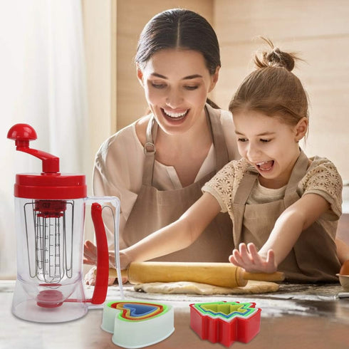 Batter Dispenser,3 In 1 Automatic Pancake?Cupcake Batter Dispenser With Cake Mould?Bpa-Free Food-Grade For Pancake,Cupcakes, Waffles, Muffin Mix, ...
