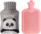 Drizzle Classic Rubber Hot Water Bottle - 2L Pink with Cute Panda Knitting Set - Suitable for Pain Relief Headaches Cramps and Winter Warmth...