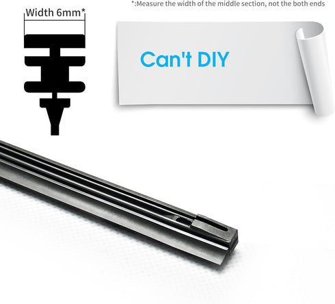 ASLAM Wiper Blade Refills 14" 6mm for Conventional Frame Windshield Wipers(Set of 2)...