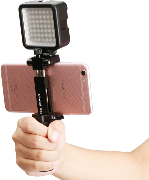 ULANZI ST-03 Metal Smart Phone Tripod Mount with Cold Shoe Mount and Arca-Style Quick Release Plate for iPhone Xs Xs Max X 8 7 Plus Samsung,Cell P...