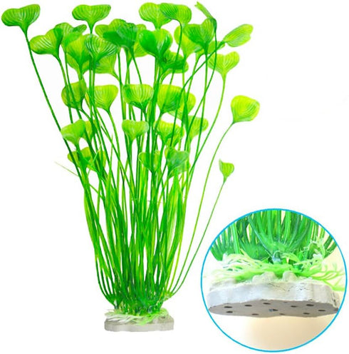 Artificial Plants Decoration Ornament for Fish Tank Aquarium Plastic Plants Tall 16 inch 2 Pack (Green)...