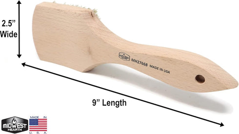 Brass Wire Utility Scrub Brush for Cleaning 9" Hardwood Handle (Made in USA)...