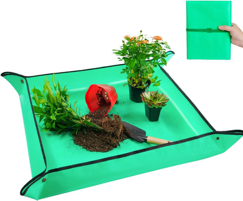 27" X 27" Repotting Mat for Indoor Plants Transplanting and Dirt Control, Portable Potting Tray Succulent Planting Mat Gardening Gifts Plant Gifts...