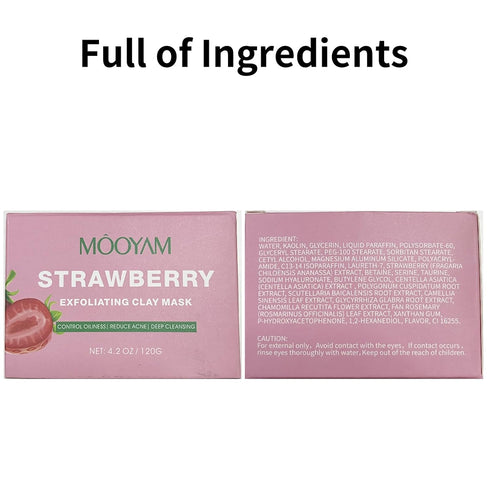 Strawberry Face Mask Clay Mask Cleansing Face Mask for Blackheads and Pores, Pink Clay Mask, Mask for Face Skin Care for Blackhead Remover Mask, C...