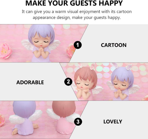 KESYOO Baby Doll Birthday Cupcake Topper Angels Figurine Prince Princess Doll Figures Miniature Resin Statue Ornament Car Ornaments Anniversary Br...