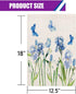 Blue Floral Garden Flag 12.5x18 Inch Vertical Double Sided Rustic Farmhouse Decor Iris Flowers with Butterfly Spring Seasonal Holiday Small Yard F...