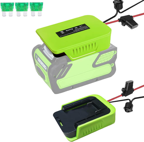 Power Wheel Adapter for Greenworks 40V Lithium-ion Battery with Fuse & Switch, with 14 Gauge Wire, Good Power Convertor for DIY Ride On Truck, Rob...
