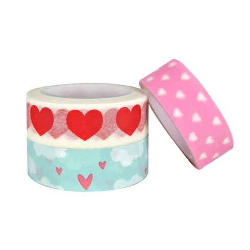 ALLYDREW Made with Love Japanese Masking Tape Washi Tapes Valentine Hearts Washi Tape Set Rolls (set of 3)...