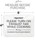 4x6 Inches, Please Turn Exhaust Fan On While Cooking ~ Designer Sign ~ Ready to Stick ~ Premium Finish, Durable (1)...