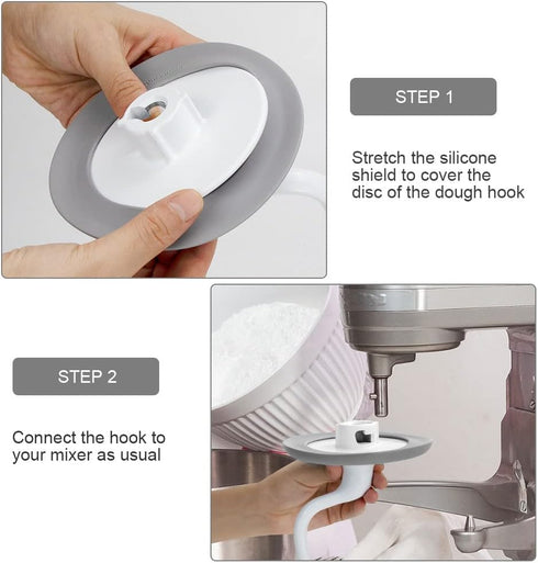 Dough Hook Shield for Kitchenaid Mixer, Keep The Mixer Clean, Fit All Type C Shape 3.74in/95mm Diameter KitchenAid Stand Mixer Hooks (Grey)...
