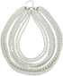 Kalse 8 Layers Strand Simulated Pearl Strand Bib Pendant Choker Chain Necklace...