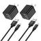 iPhone Fast Charger,2Pack Dual Port Wall Charger with Fast Charging 6.6FT Long Nylon Braided USB to Lightning Cable Cord Double Wall Charger Adapt...