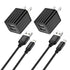 iPhone Fast Charger,2Pack Dual Port Wall Charger with Fast Charging 6.6FT Long Nylon Braided USB to Lightning Cable Cord Double Wall Charger Adapt...
