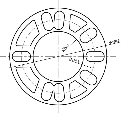 dynofit Universal 5mm Wheel Spacers for 98-120 Multiple Bolts Pattern, Pack of 4 Thin Aluminum Shims Hubcentric Spacer for 4 Lug and 5 Lug Wheels/...