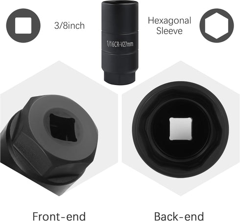 Oil Pressure Sensor Socket,1 1/16 Socket Switch Fits 3/8" Drive or 1 1/8" Hex Wrench,Professional Oil Pressure Switch Socket for Quick Removing/In...