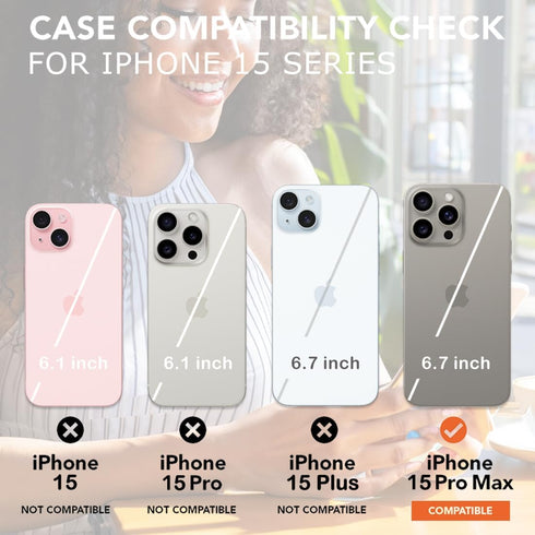 uCOLOR Compatible with iPhone 15 Pro Max 6.7" Wallet Case with Card Holder Slot Folio Flip Leather Kickstand Magnetic Clasp and RFID Blocking Desi...