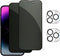 2 Pack Matte Privacy Screen Protector for iPhone 14 Pro + 2 Pack Camera Lens Protector, Anti-Spy Anti-Glare Full Coverage Scratch Resistant 9H Tem...