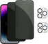 2 Pack Matte Privacy Screen Protector for iPhone 14 Pro + 2 Pack Camera Lens Protector, Anti-Spy Anti-Glare Full Coverage Scratch Resistant 9H Tem...