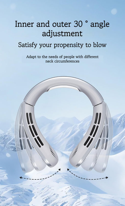 Portable Neck Fan, USB Rechargeable Hands-Free Bladeless Fan, 1-100 Adjustable Speeds, Quiet Wearable Fan for Outdoor and Indoor Use, Left-Right A...