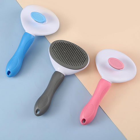 Dog Cat Brush Self Cleaning Slicker with Massage Rounded Particles Removes Loose Hair Tangles,Skin Friendly Washable...