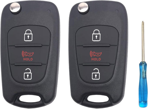 Flip Folding Keyless Entry Replacement Key Fob Cover fit for 2010-2013 Kia Soul 2012-2014 Kia Rio Sportage Key Fob Case Shell...