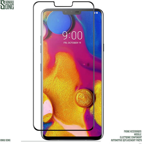 3 Pack Screen Protector for LG V40 ThinQ,3D Curved Anti-Scratch 9H Hardness Full Coverage Silk Print Black Tempered glass Protective Film....