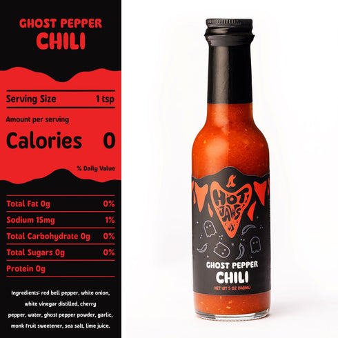 Hot Jaws - Organic Ghost Pepper Hot Sauce - 5oz - Perfect Balance of Sweet & Heat - Locally Sourced, Non-artificial Ingredients, Vegan, NoGMO (Gho...