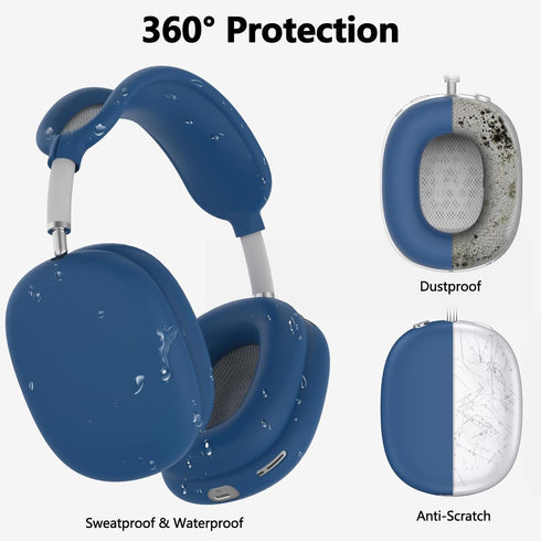Silicone Case Cover for AirPods Max, Ear Pad Case Cover/Ear Cups Cover/Headband Cover for AirPods Max Headphones, Anti-Scratch Accessories Soft Si...