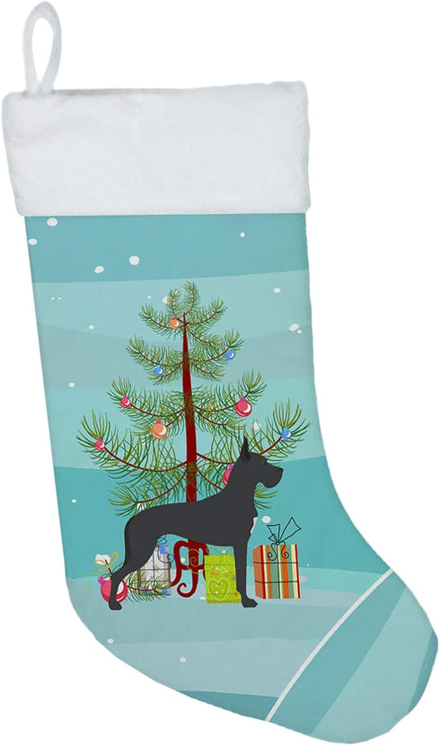 Caroline's Treasures BB2993CS Great Dane Merry Christmas Tree Christmas Stocking Fireplace Hanging Stockings Christmas Season Party Decor Family H...