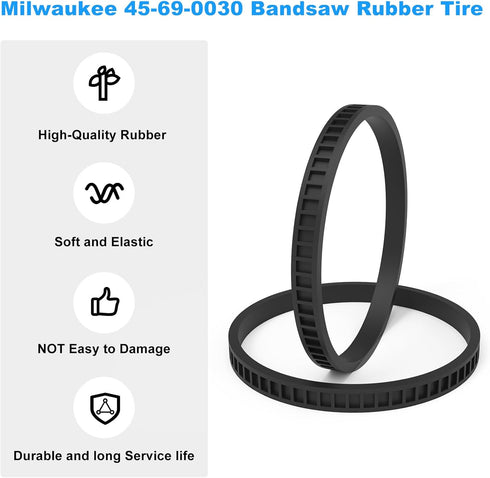 Replacement Milwaukee BandSaw Compact Pulley Tires 45-69-0030 2629-20 6242-6 2429-20 2629-22 2429-21XC (4.0" Diameter Tires)- 4 Pack...