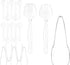 18 Pcs Clear Plastic Serving Utensils - 6 Clear Plastic Serving Spoons - 6 Clear Plastic Tongs For Serving - 6 Plastic Serving Forks - Heavy Duty ...