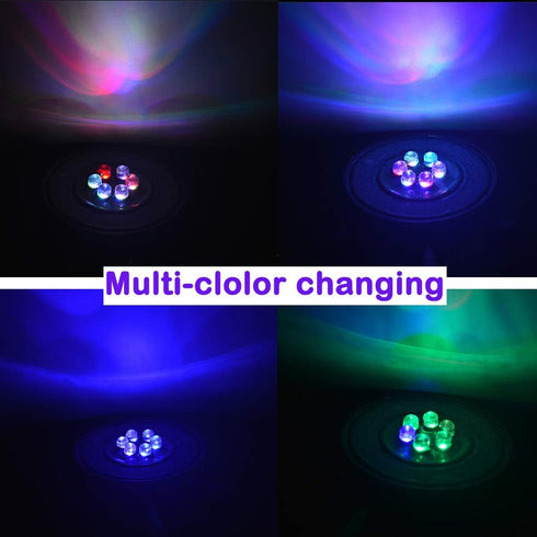 LED Aquarium Air Stones Fish Tank Bubbler Light Air Stone Diffuser Decor Lamp with Sucker Colorful Backgound Lighting (2.2inch Light Disk(No Remot...