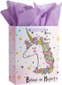 Bobobag 13" Large Gift Bag with Tissue Paper for Girls happy Birthday gift bags (Unicorn)...