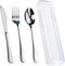4PCS Premium Travel Utensils With Case, Stainless Steel Reusable Portable Utensils Set With Case, Lengnoyp Travel Silverware Set With Case for Lun...