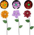 Floral Garden Stake Decor,Glow in Dark Shaking Head Outdoor Plant Pick Water Proof Metal Flower Stick for Lawn Yard Patio,Pathway Ornament,Set of ...
