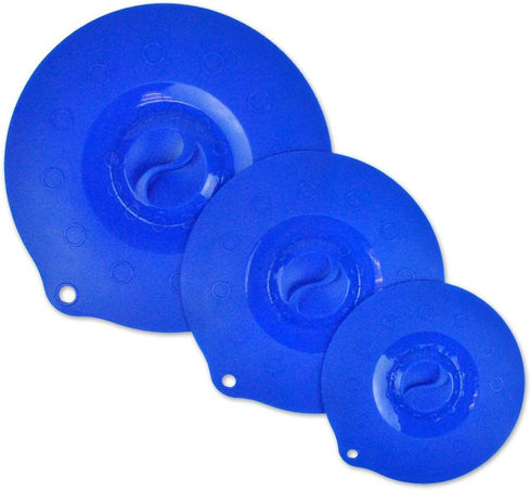 DII Kitchen Millennium Dishwasher Safe BPA Free Silicone Suction and Food Cover Lid/Splatter Guard, Fits Various Sizes of Cups, Bowls & Pans, Blue...
