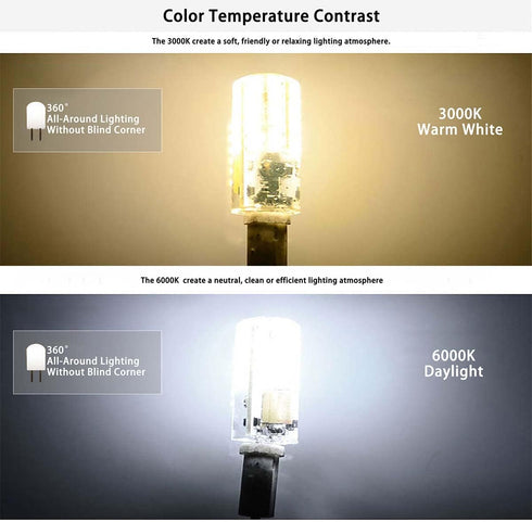 Welitesim 6pcs LED Bulb Bi-Pin Base Lights 3W AC/DC 12V Daylight White 6000K G4 Bulb for Outdoor Lighting Deck Stair Step Path Paver Lights Landsc...