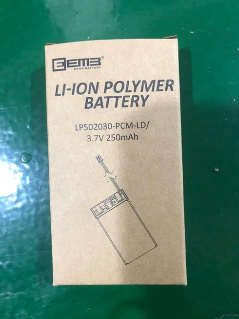 EEMB Lithium Polymer Battery 3.7V 250mAh 502030 Lipo Rechargeable Battery Pack with Wire JST 2.0mm Connector for VXI Blue Parrott- Confirm Device ...